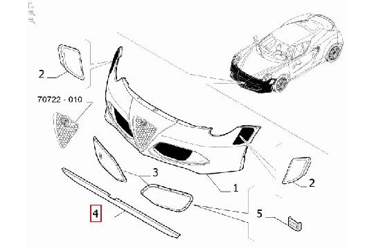 undefined FIAT GROUP - ALFA ROMEO 4C, STRIP ONDER VOORBUMPER ORIGINEEL - 50530102 
