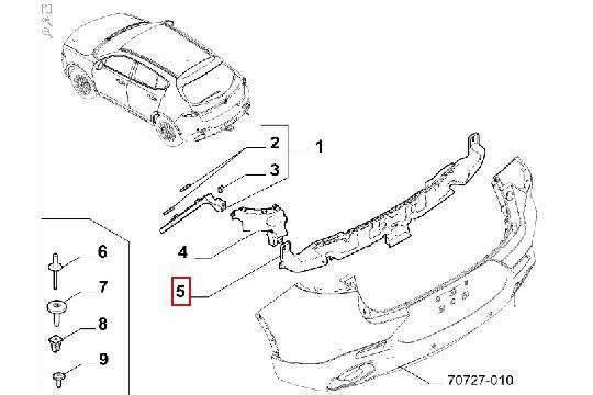 FIAT GROUP - beugel ACHTERBUMPER TONALE - 50564792