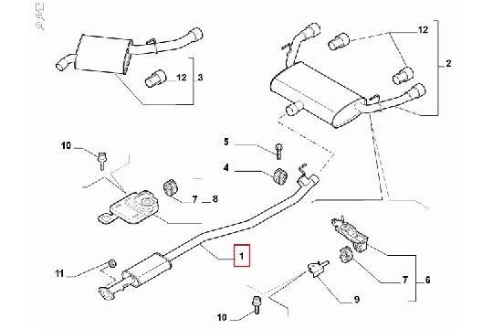 FIAT GROUP - EXHAUST PIPE - 51807749