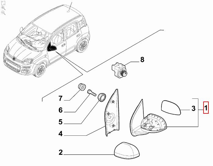 FIAT GROUP - RETROVISEUR - 735594379