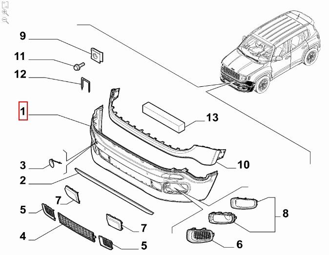 FIAT GROUP - BUMPER VOORZIJDE RENEGADE - 735631083