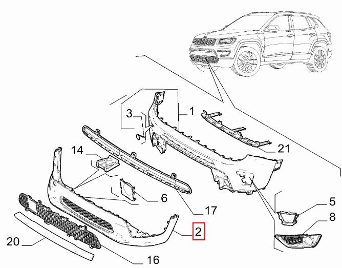 undefined FIAT GROUP - BUMPER VOORZIJDE ONDER COMPASS - 735722164 