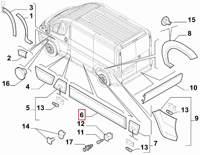 undefined FIAT GROUP - Stootlijst Rechts Schuifdeur - 735785475 