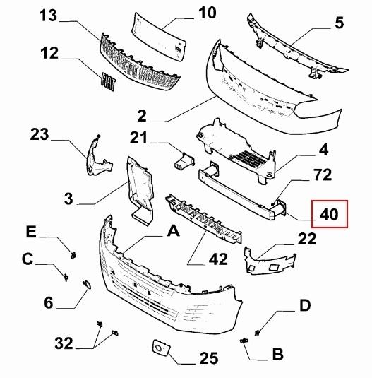 undefined FIAT GROUP - BUMPERBALK VOORZIJDE - 9808286780 