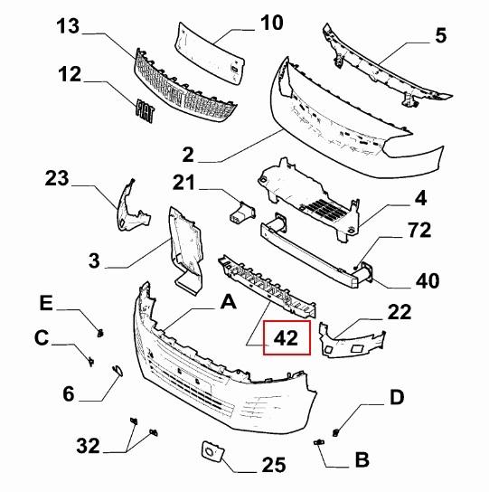 undefined FIAT GROUP - BUMPERVULLING VOORZIJDE - 9811839880 