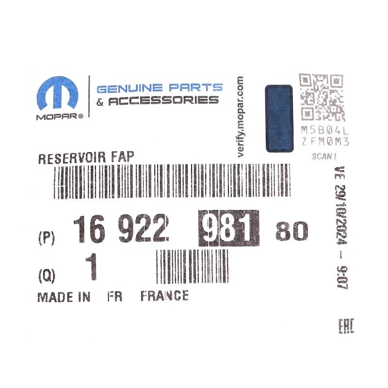 Front FIAT GROUP - 1692298180 - TANK PARTIKELFI