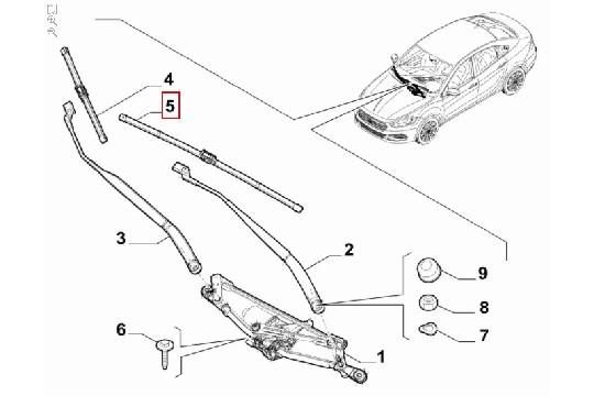 undefined FIAT GROUP - RUITENWISSERBLAD LINKS TIPO - 52148419 