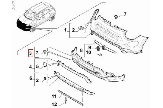 undefined FIAT GROUP - BUMPER VOORZIJDE ONDER 500X - 735755722 