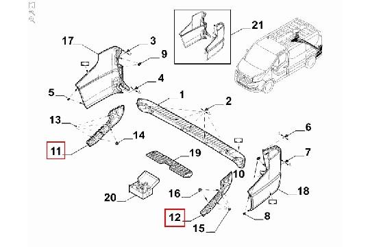 undefined FIAT GROUP - BUMPERSTEUN ACHTERZIJDE L/R - 6000640570 
