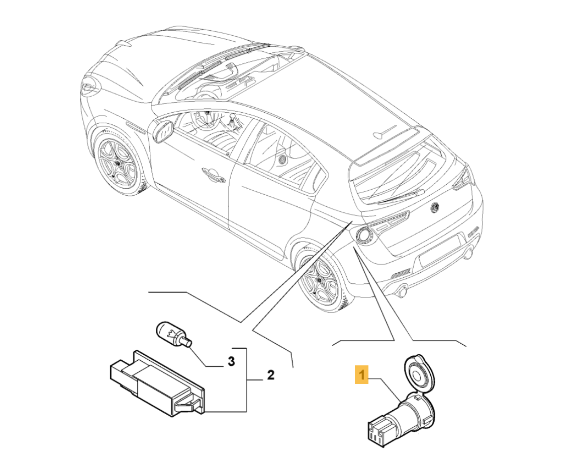 FIAT GROUP - ALFA GIULIETTA, 12 VOLT CONNECTION BOOT / SEE DESCRIPTION - 735260656