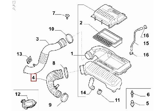 undefined FIAT GROUP - INTAKE HOSE, AIR FILTER - 51817836 
