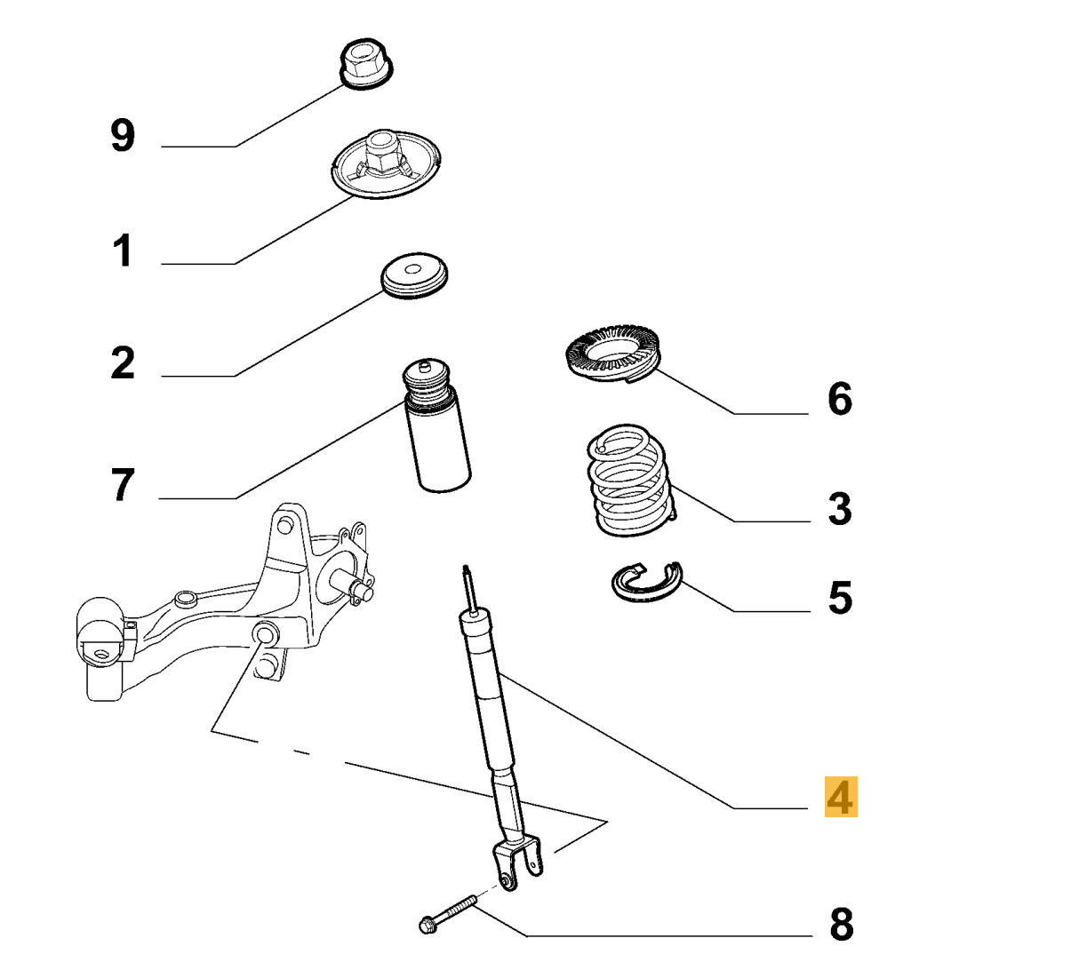 undefined FIAT GROUP - ALFA GIULIETTA 1.4/ 1.6/ 2.0 WITHOUT LPG / WITH SPORT KIT, REAR SHOCK ABSORBER ORIGINAL - 50523980 