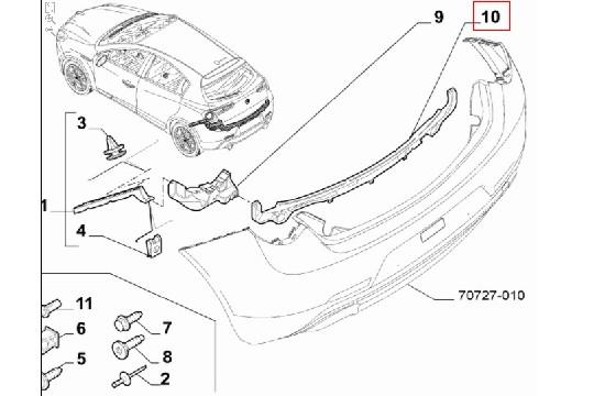 FIAT GROUP - BUMPERVERSTEVIGING ACHTERZIJDE - 50513489