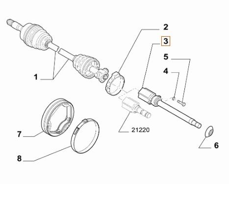 undefined FIAT GROUP - RIGHT SHAFT - 55207526 