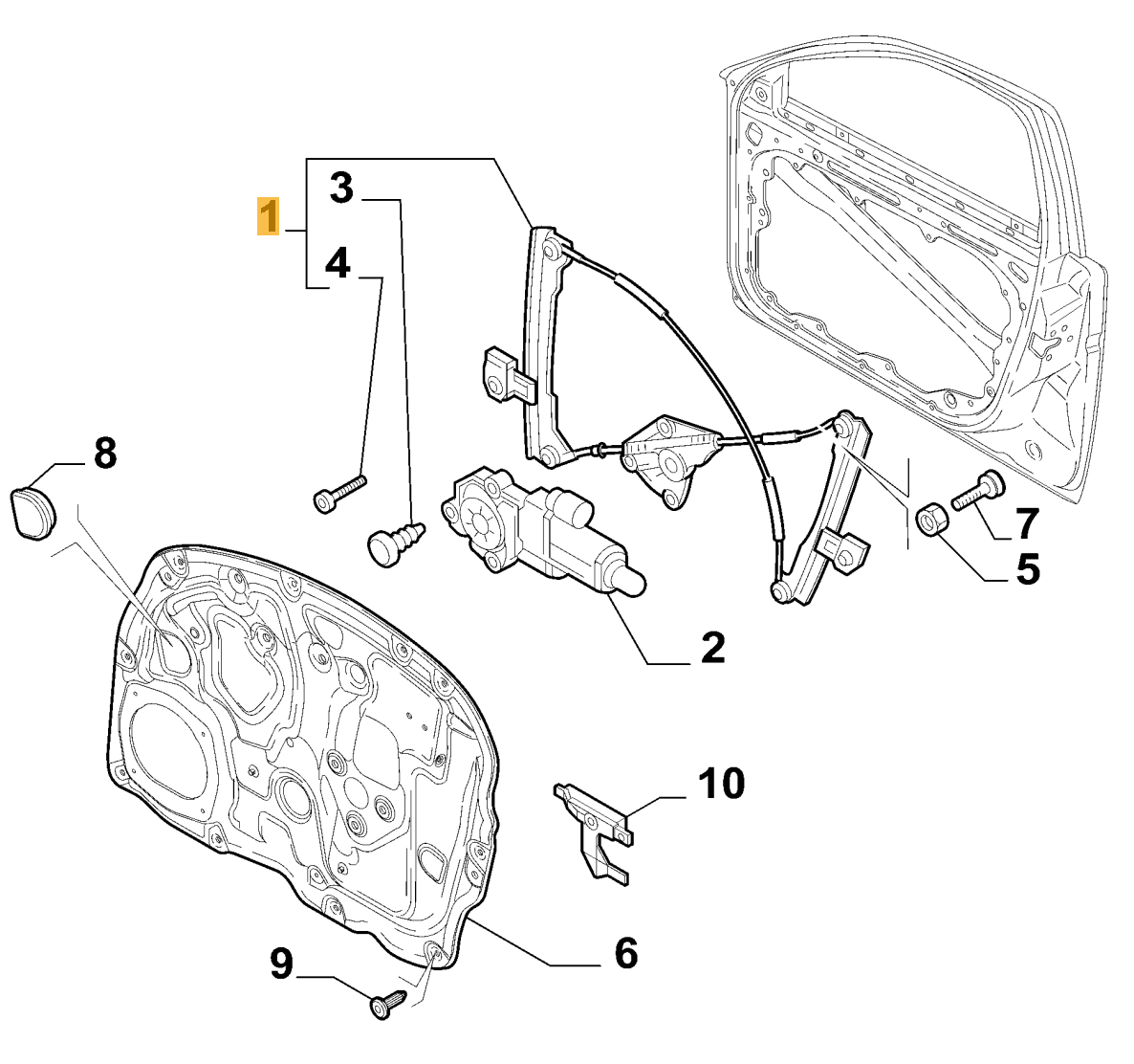 FIAT GROUP - Alfa Romeo 159 raammechaniek rechtsvoor origineel zonder motor - 71740121