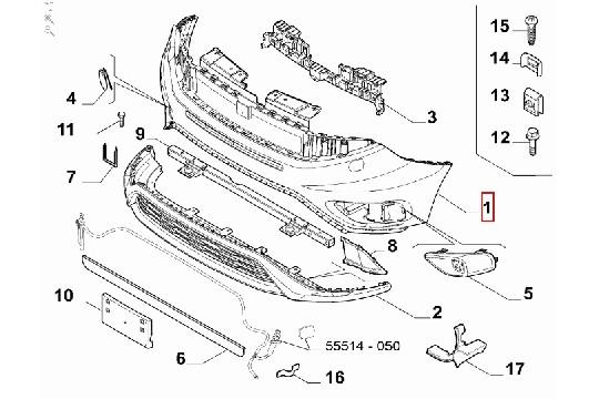 undefined FIAT GROUP - VOORBUMPER DOBLO 2015-.. - 735622295 