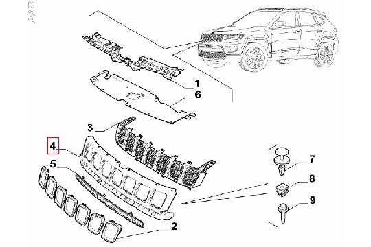 FIAT GROUP - GRILLE OMLIJSTING COMPASS - 735777099