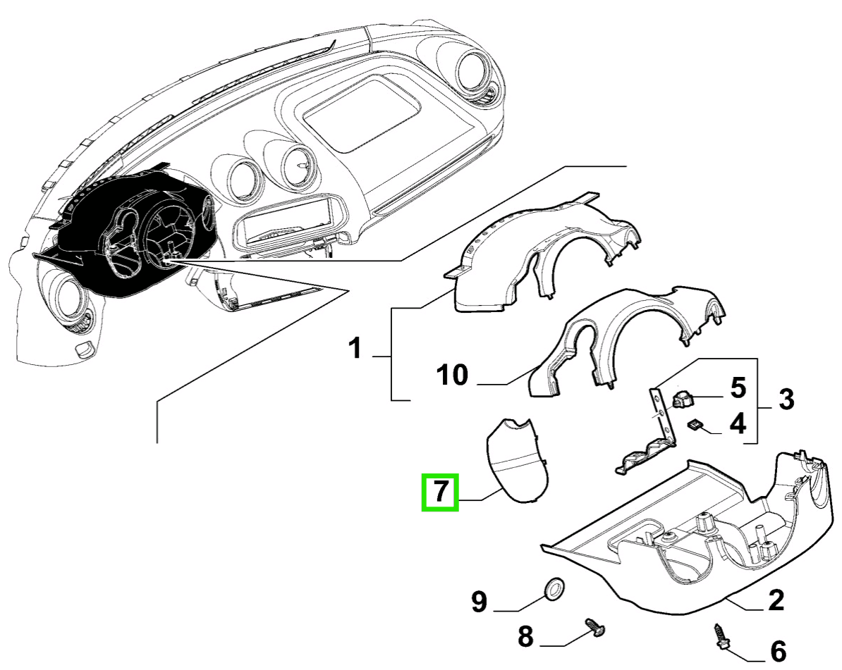 undefined FIAT GROUP - STUURKOLOMHOES ALFA ROMEO ORIGINEEL 156091505 - 156091505 