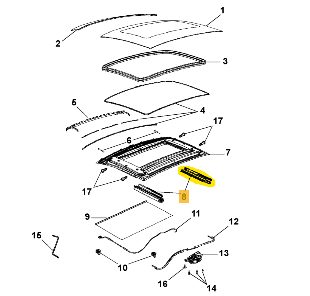 undefined FIAT GROUP - SCHUIFGELEIDER SCHUIFDAK RECHTS - K68111540AA 